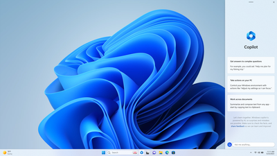 Captura de pantalla de Windows Copilot ejecutándose en Windows 11