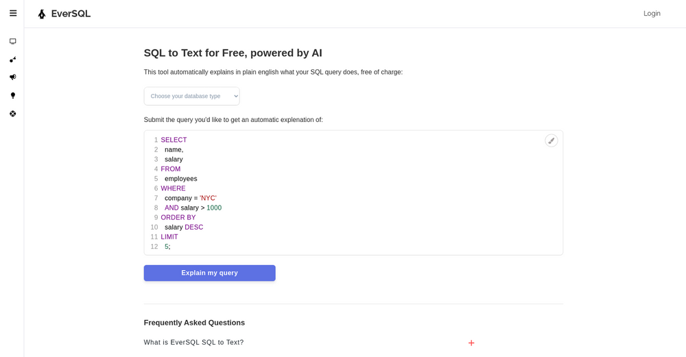 eversql query optimizer - chrome extension: database... EverSQL
